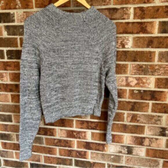 Free People Cotton  Too Good Pullover Sweater Black Heathered  EUC XS - Picture 7 of 12